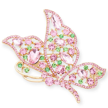 Crystal Butterfly Brooch