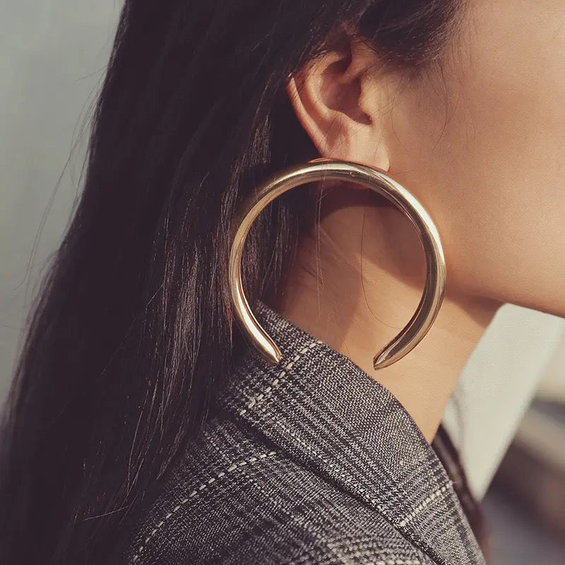 Gold Oversize Statement  Earrings