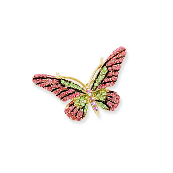 Crystal Rhinestone Pave Butterfly Pin Brooch