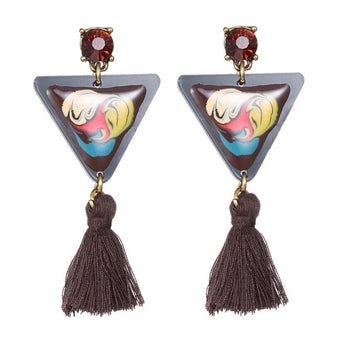 HANDMADE ENAMEL GEOMETRIC EARRINGS