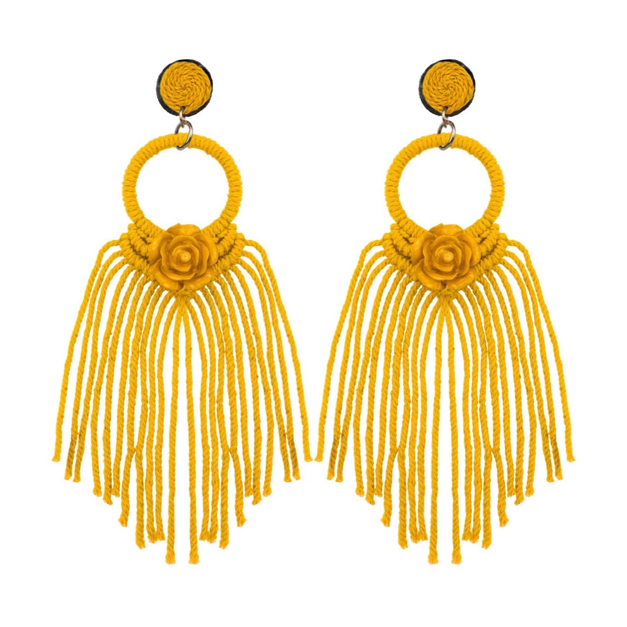 BOHEMIAN FLOWER TASSEL EARRINGS
