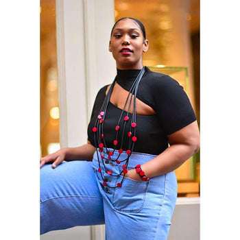 HANDMADE RUBBER BEADS NECKLACE