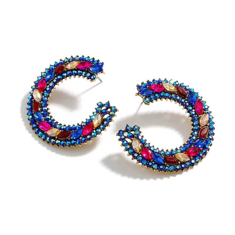 GLASS RHINESTONE EARRINGS