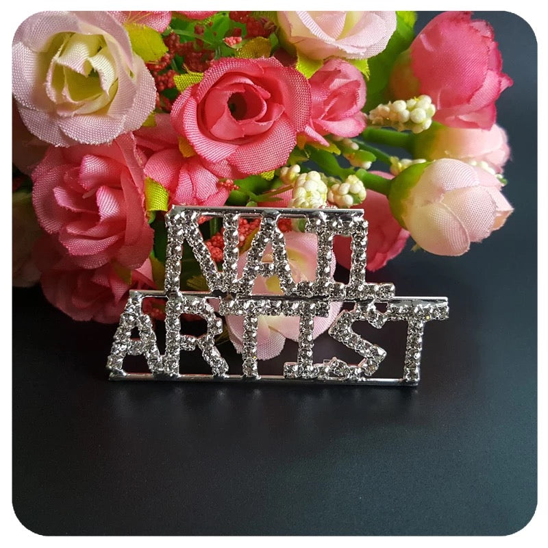 Handmade Rhinestone Nail Artist Brooch