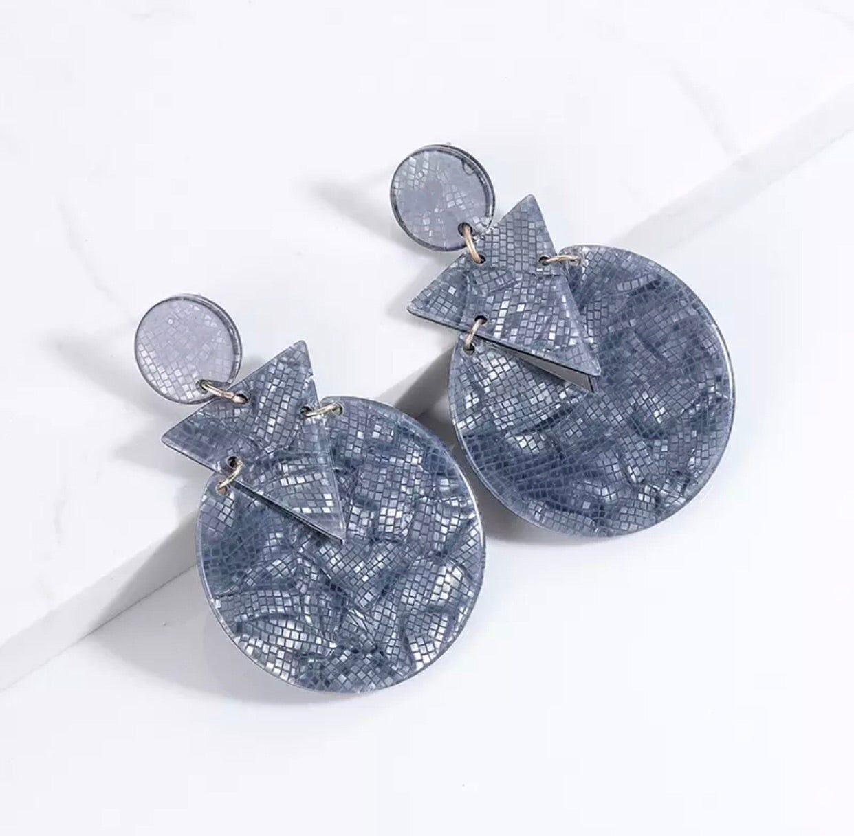 GEOMETRIC RESIN ACRYLIC EARRINGS