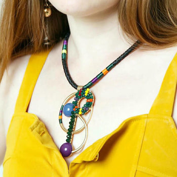 Letter “B” Crystal Statement Necklace