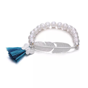 PEARL FEATHER SHAPE BRACELET