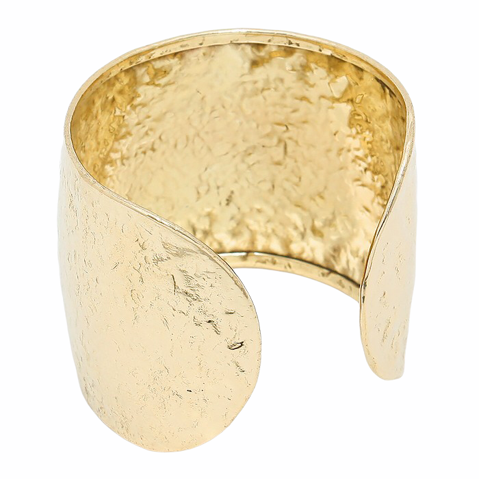 ADJUSTABLE HAMMERED METAL BASEBALL CUFF BRACELET