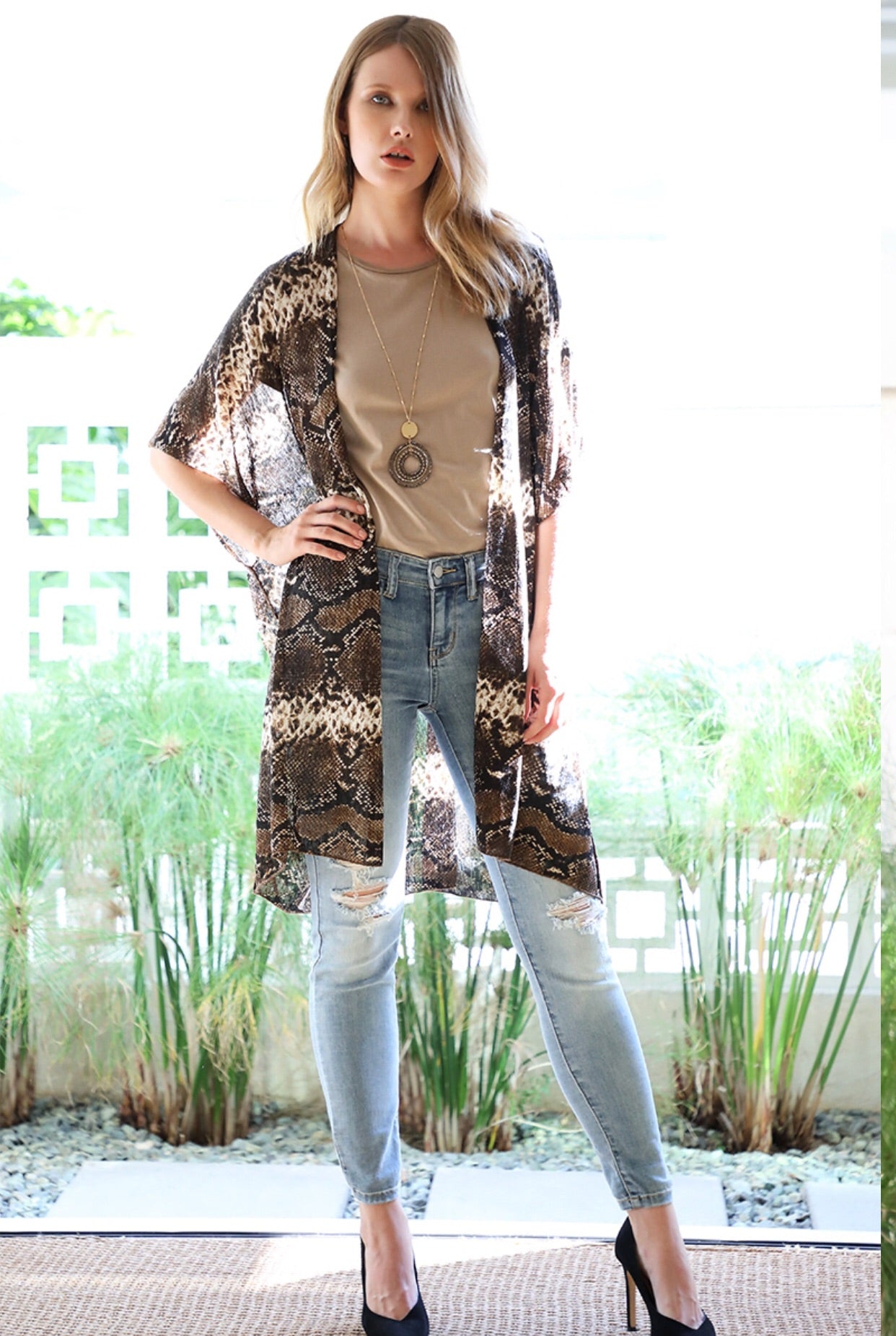SNAKE PRINT KIMONO