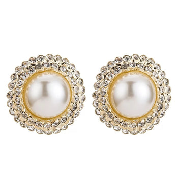 BIG PEARL GOLD STUD EARRINGS