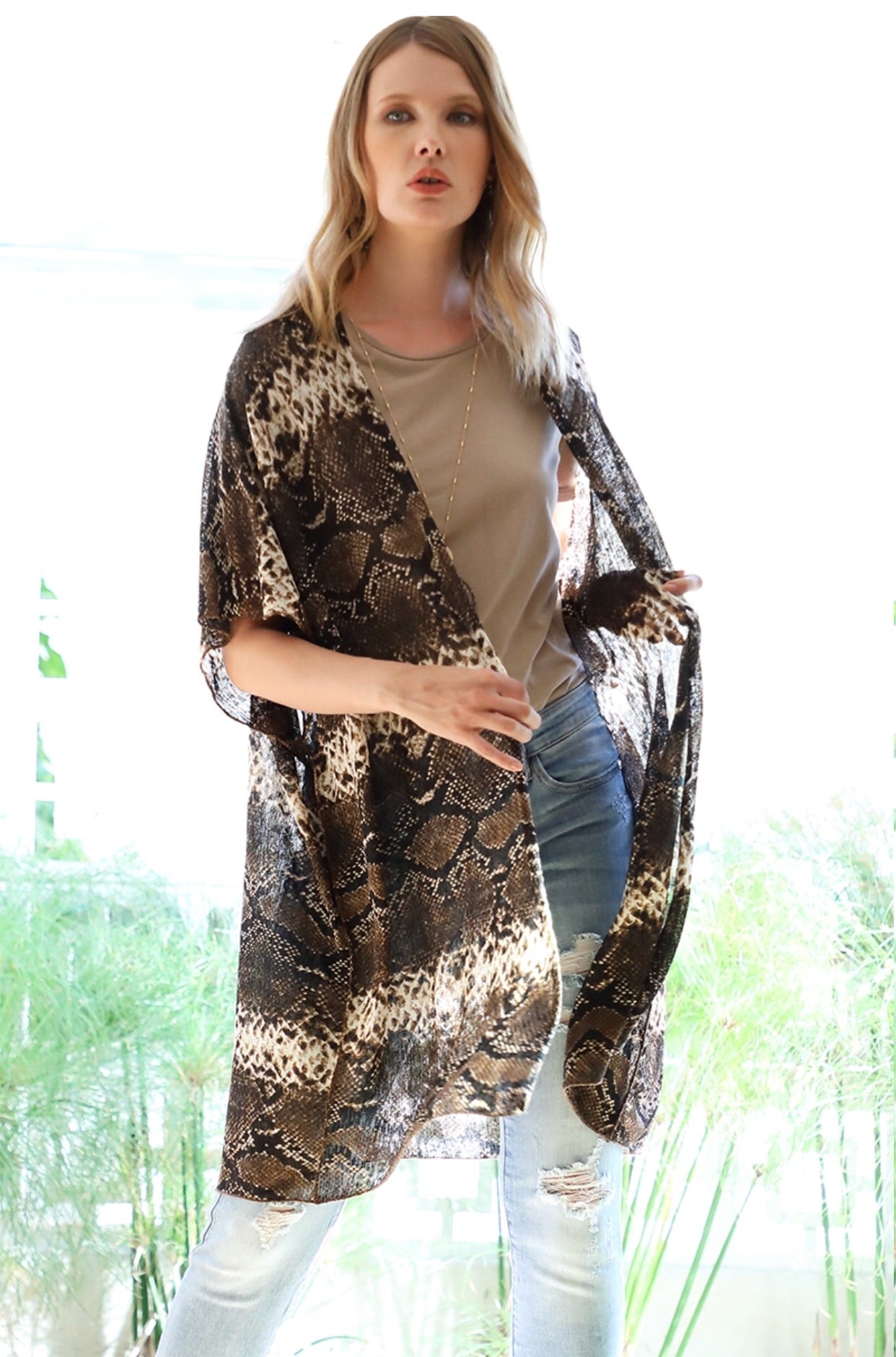 SNAKE PRINT KIMONO