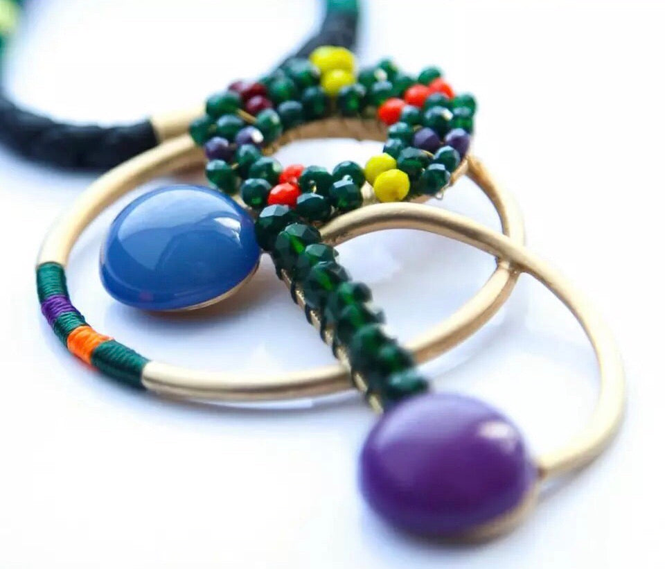 Letter “B” Crystal Statement Necklace