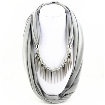 PUNK STYLE RIVET PENDANT SCARF NECKLACE