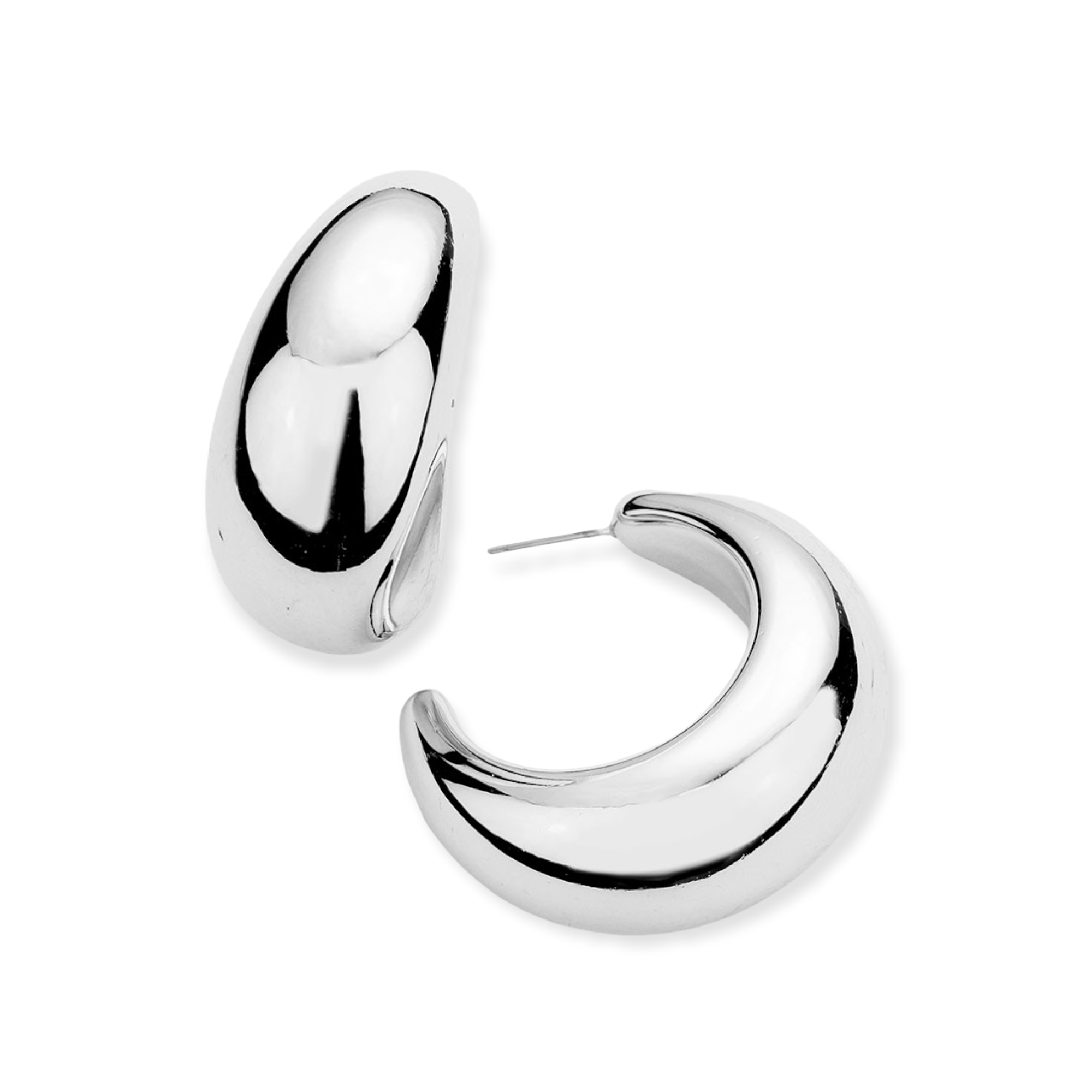 Bold Metal Half Hoop Earrings