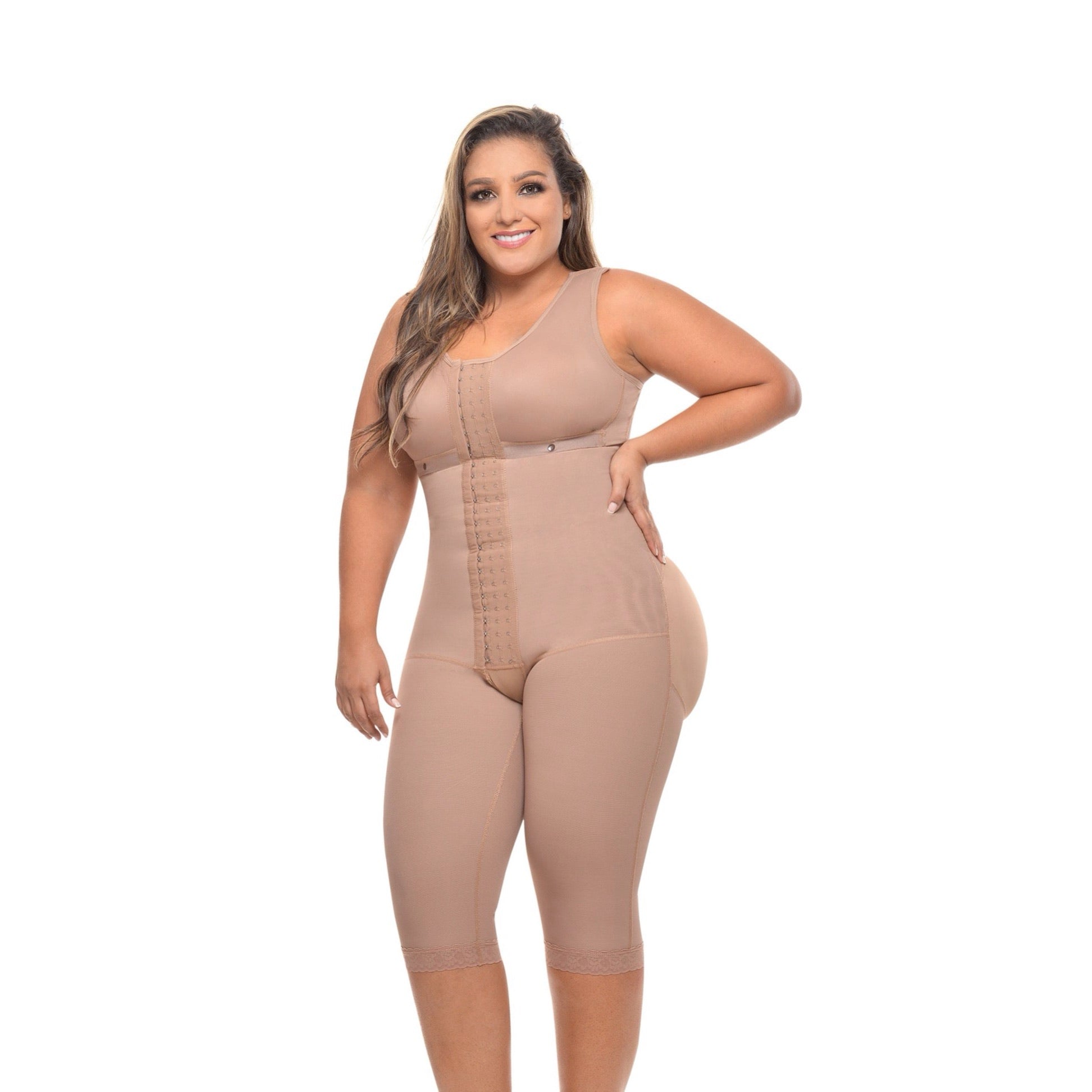 LONG BODY SHAPER WITH BRASSIER AND WIDE STRAPS - 3050