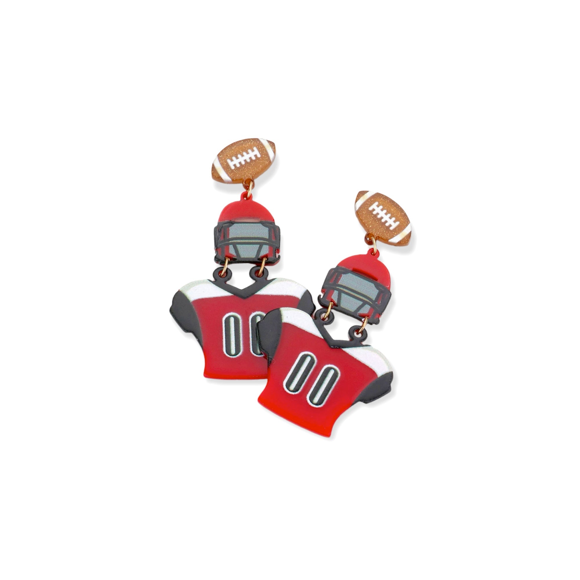 Resin Football Uniform Dangle Earrings