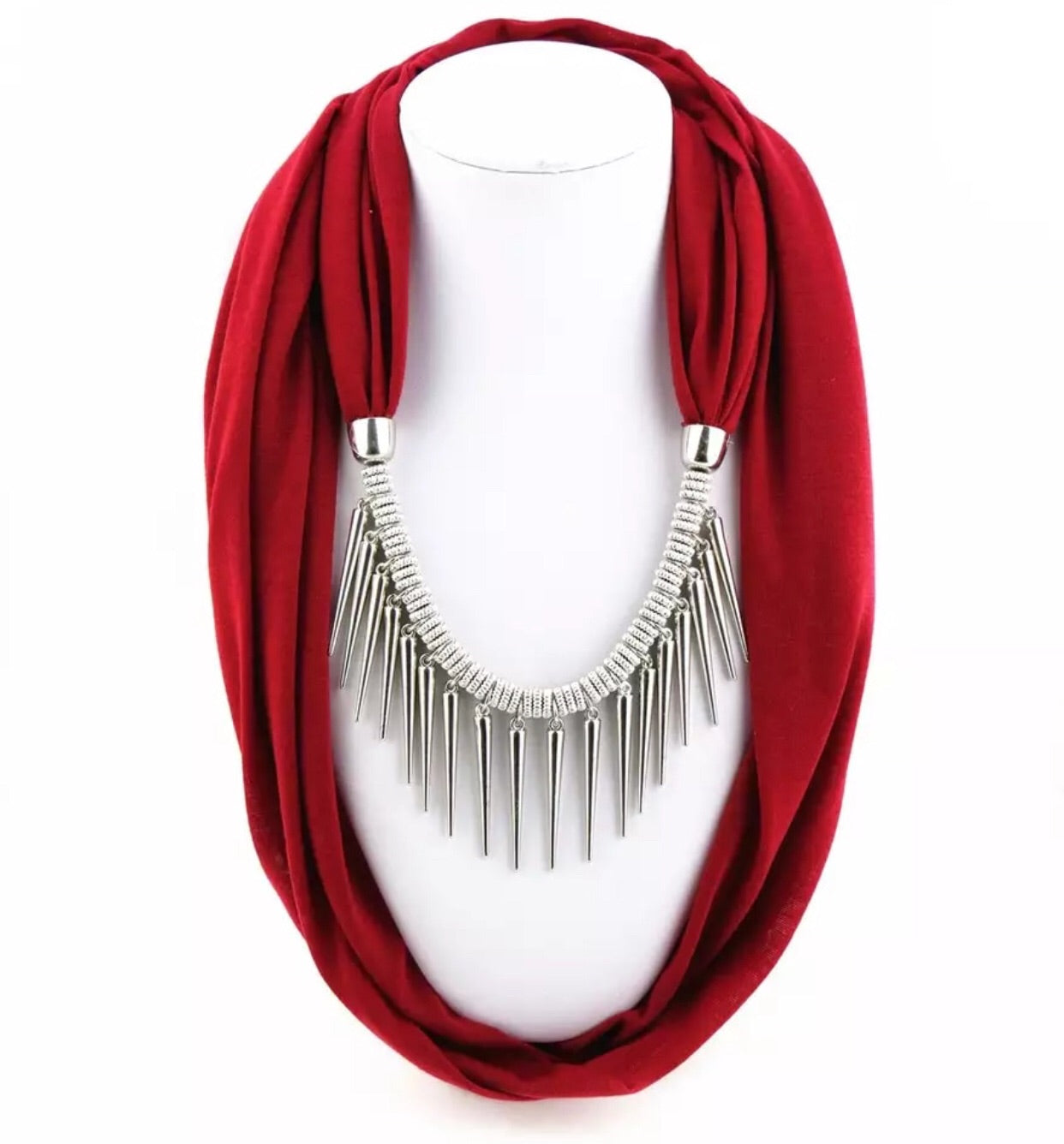 PUNK STYLE RIVET PENDANT SCARF NECKLACE