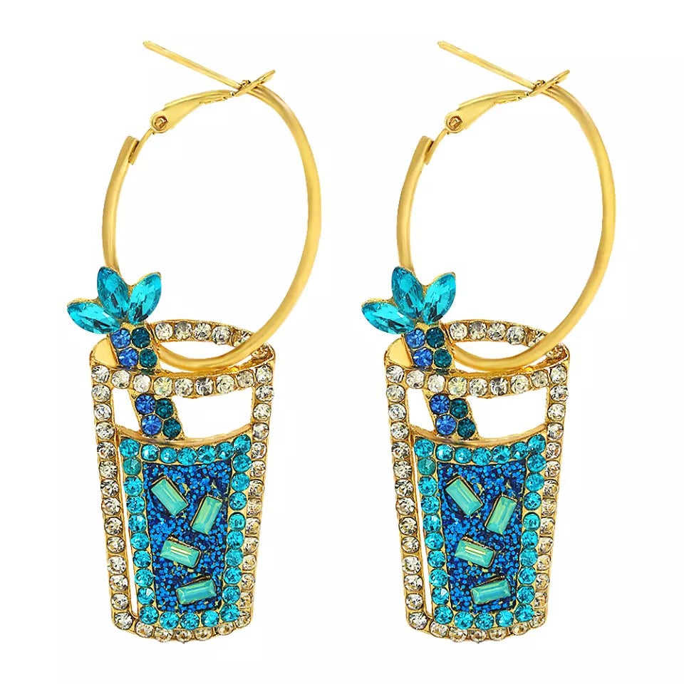 Rhinestone Holiday Cocktail Earrings
