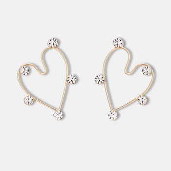 HEART RHINESTONE STUD EARRINGS