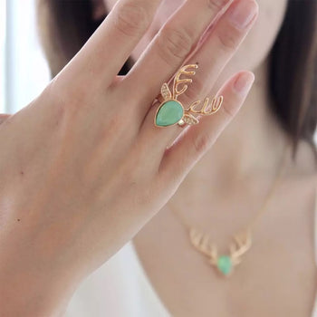CRYSTAL DEER RING