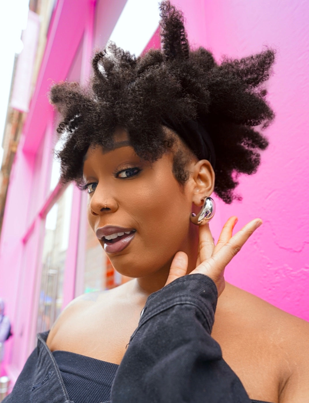 Bold Metal Half Hoop Earrings