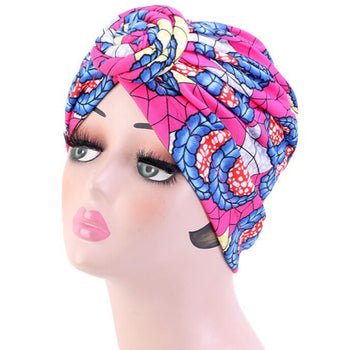 AFRICAN PATTERN PRE-KNOTTED TURBAN