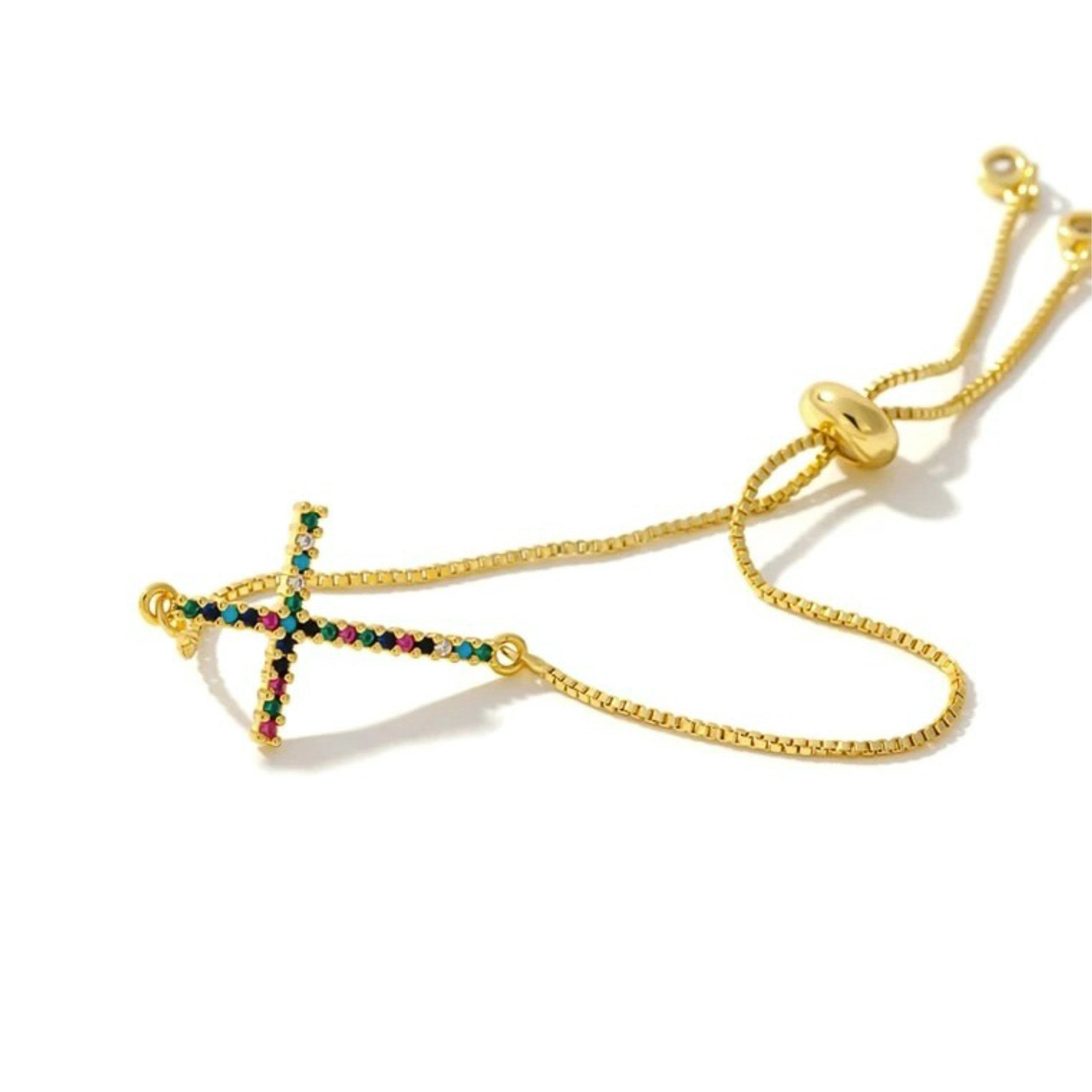 CUBIC ZIRCONIA CROSS BRACELET