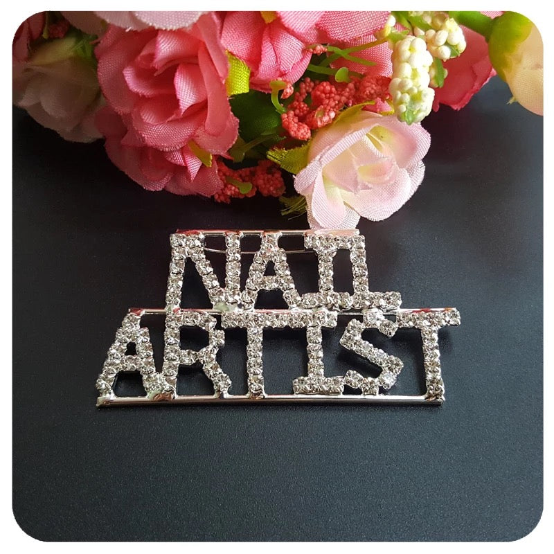 Handmade Rhinestone Nail Artist Brooch