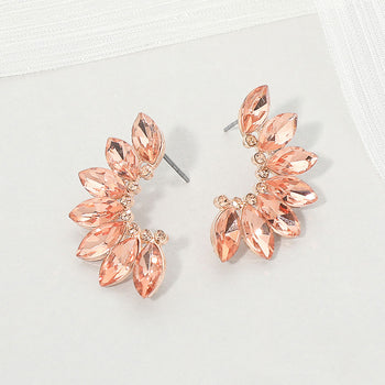 Marquise Stone Cluster Wing Evening Earrings