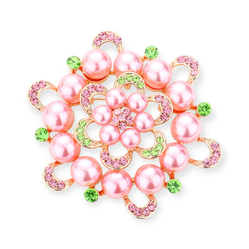 Pearl Flower Pin Brooch