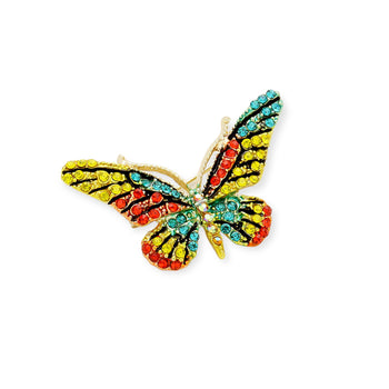 Crystal Rhinestone Pave Butterfly Pin Brooch