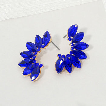 Marquise Stone Cluster Wing Evening Earrings