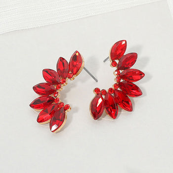 Marquise Stone Cluster Wing Evening Earrings