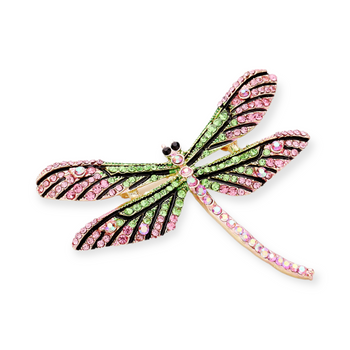 Rhinestone Embellished Dragonfly Pin Brooch