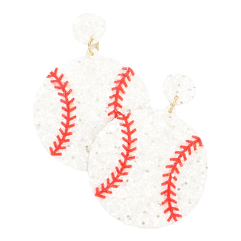 Baseball Sequin Dangle Earrings