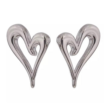 HOLLOW HEART STUD EARRINGS