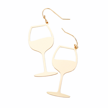 Wine Glass Shaped Metal Earrings