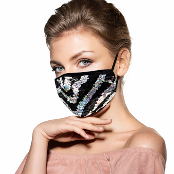 “ZEBRA PATTERN” SEQUIN FASHION MASK