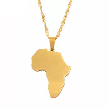 AFRICAN MAP PENDANT NECKLACE