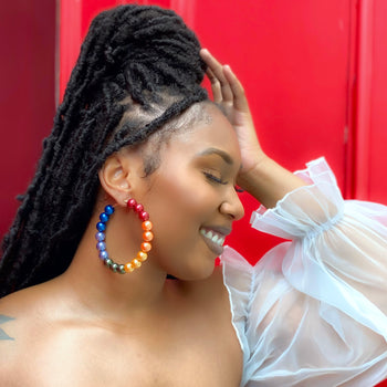 Oversized Pearl Hoop Earrings