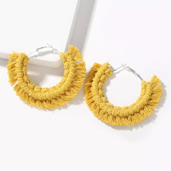 MACRAME HOOP EARRINGS