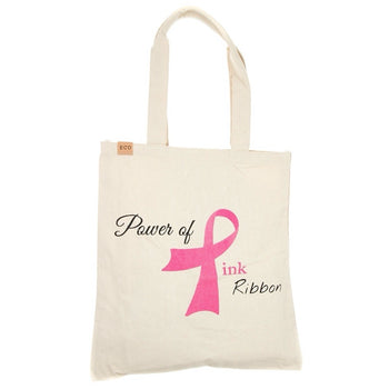 'Power Of Pink Ribbon’ Cotton Canvas Eco Tote Bag