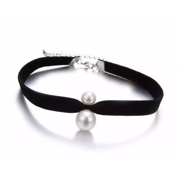 SIMULATED PEARL CHOKER NECKLACE