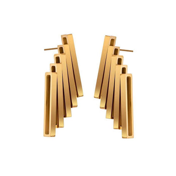 GEOMETRIC STAINLESS STEEL STUD EARRINGS