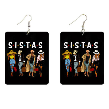 SISTAS Earrings (Both sides printed)